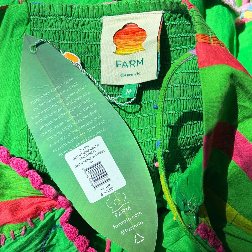 FARM Rio Green Floral & Striped Maxi Dress - Picture 6 of 6